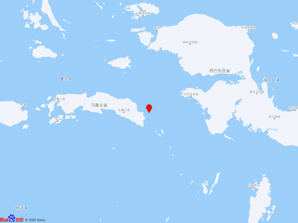 印尼塞兰岛附近海域发生5.7级地震