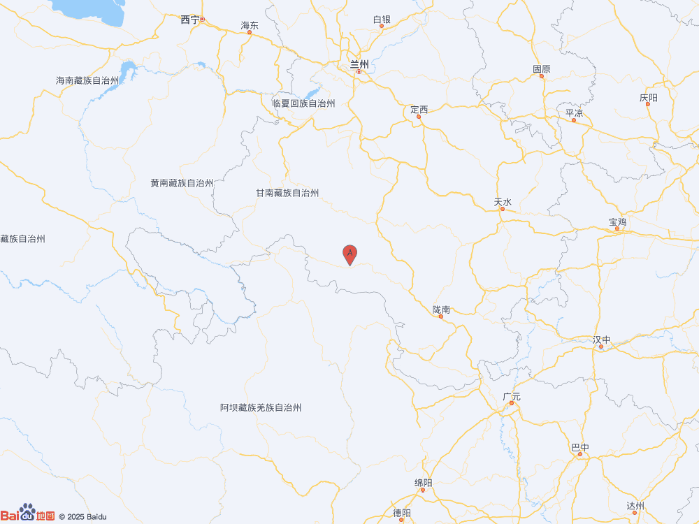 甘肃甘南州迭部县（北纬34.01度，东经103.72度）发生3.0级地震